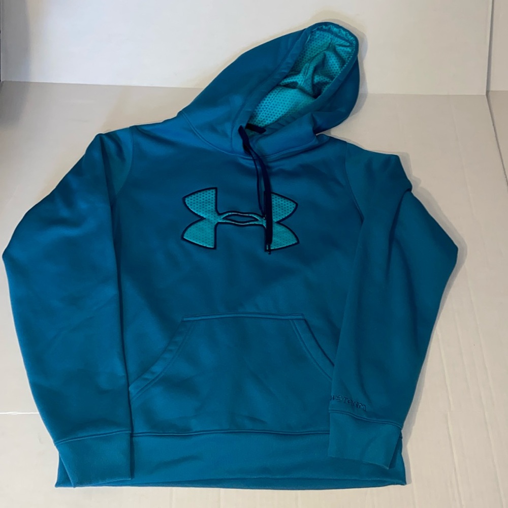 Under Armour women’s Size Medium Teal Hooded Pullover Sweatshirt